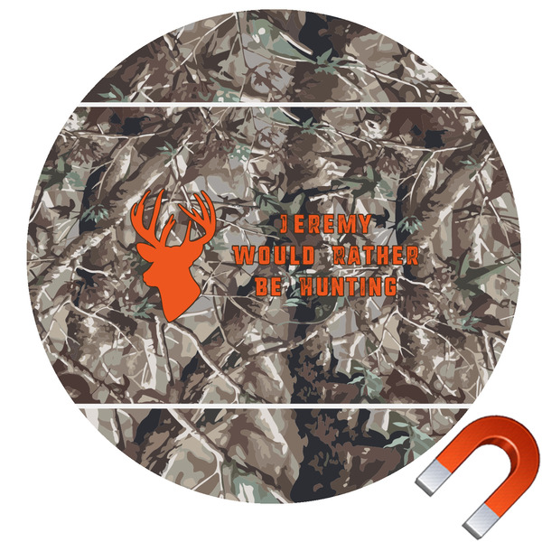 Custom Hunting Camo Round Car Magnet - 6" (Personalized)