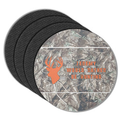 Hunting Camo Round Rubber Backed Coasters - Set of 4 (Personalized)