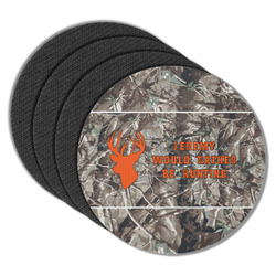 Hunting Camo Round Rubber Backed Coasters - Set of 4 (Personalized)