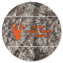 Hunting Camo Round Rubber Backed Coaster (Personalized)