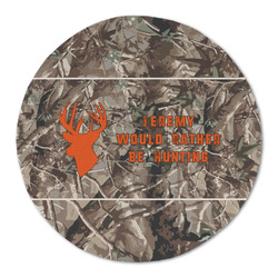 Hunting Camo Round Linen Placemat (Personalized)