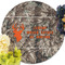 Hunting Camo Round Linen Placemats - Front (w flowers)