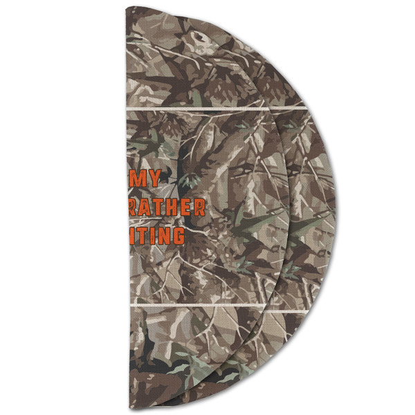 Hunting Camo Round Linen Placemats - HALF FOLDED (double sided)