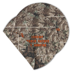 Hunting Camo Round Linen Placemat - Double Sided - Set of 4 (Personalized)
