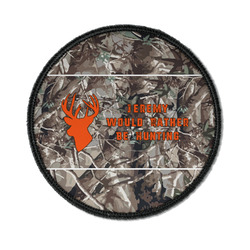 Hunting Camo Iron On Round Patch w/ Name or Text