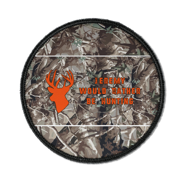 Custom Hunting Camo Iron On Round Patch w/ Name or Text