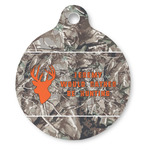 Hunting Camo Round Pet ID Tag - Large (Personalized)