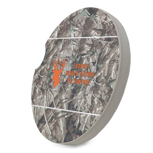 Hunting Camo Sandstone Car Coaster - STANDING ANGLE