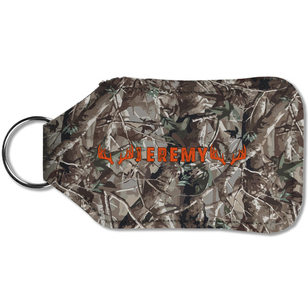 Hunting Camo Sanitizer Holder Keychain - Small (Back)