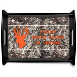 Hunting Camo Black Wooden Tray - Large (Personalized)