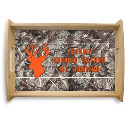 Hunting Camo Natural Wooden Tray - Small (Personalized)