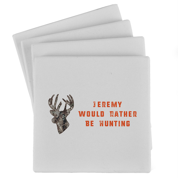 Custom Hunting Camo Absorbent Stone Coasters - Set of 4 (Personalized)