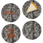 Hunting Camo Set of 4 Glass Appetizer / Dessert Plate 8" (Personalized)