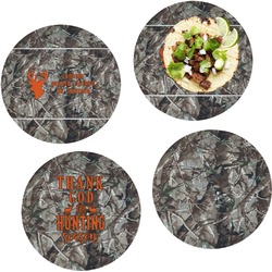 Hunting Camo Set of 4 Glass Lunch / Dinner Plate 10" (Personalized)