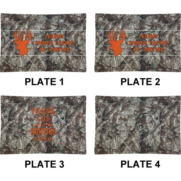Hunting Camo Set of Rectangular Appetizer / Dessert Plates (Approval)