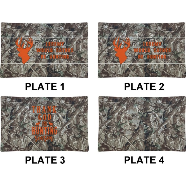 Hunting Camo Set of Rectangular Dinner Plates (Approval)