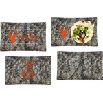 Hunting Camo Set of 4 Glass Rectangular Lunch / Dinner Plate (Personalized)