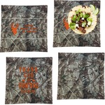 Hunting Camo Set of 4 Glass Square Lunch / Dinner Plate 9.5" (Personalized)
