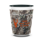 Hunting Camo Ceramic Shot Glass - 1.5 oz - Two Tone - Set of 4 (Personalized)