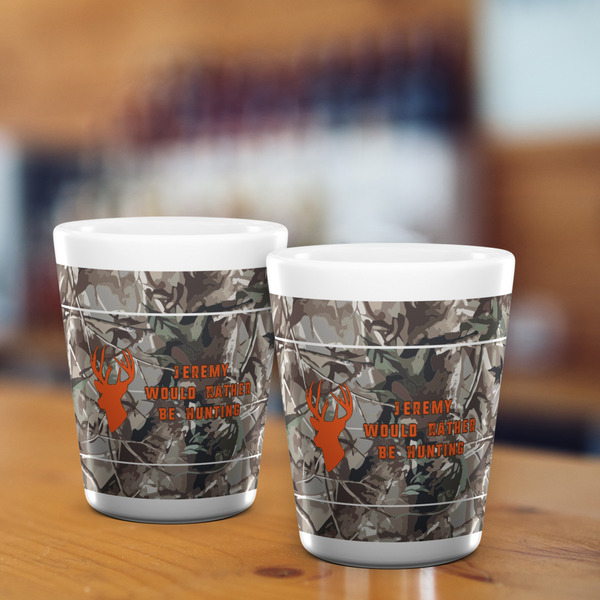 Hunting Camo Shot Glass - White - LIFESTYLE