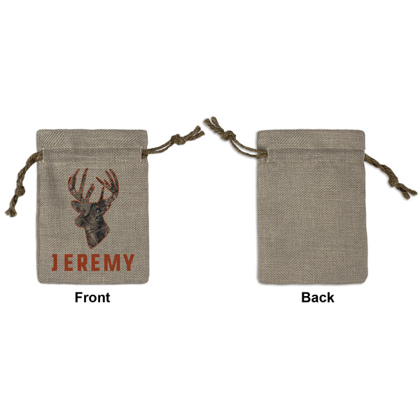 Hunting Camo Small Burlap Gift Bag - Front Approval