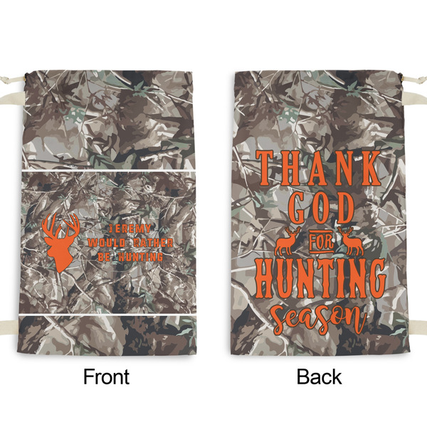 Hunting Camo Small Laundry Bag - Front & Back View