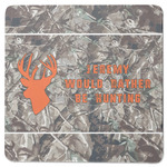 Hunting Camo Square Rubber Backed Coaster (Personalized)