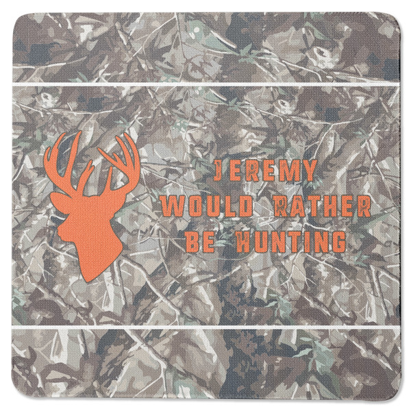 Custom Hunting Camo Square Rubber Backed Coaster (Personalized)