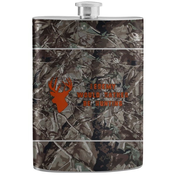 Custom Hunting Camo Stainless Steel Flask (Personalized)