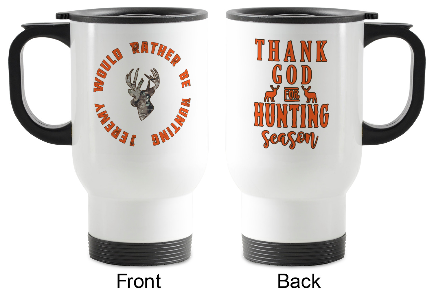 Hunting Camo Stainless Steel Travel Mug with Handle YouCustomizeIt