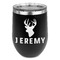 Hunting Camo Stainless Wine Tumblers - Black - Single Sided - Front