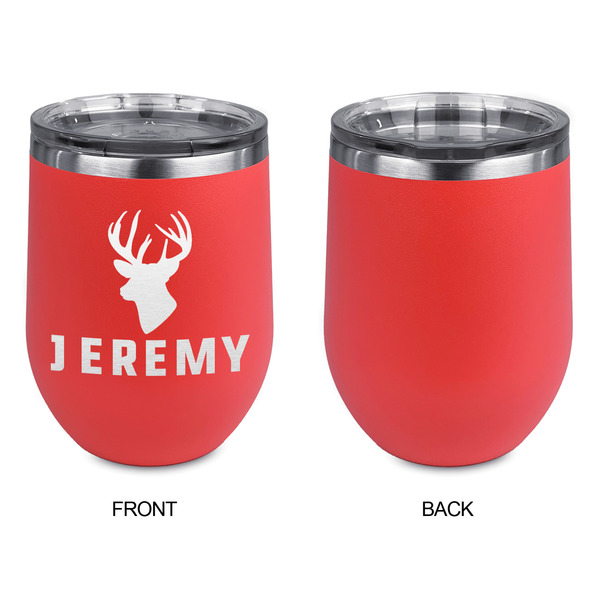 Hunting Camo Stainless Wine Tumblers - Coral - Single Sided - Approval