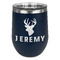 Hunting Camo Stainless Wine Tumblers - Navy - Single Sided - Front
