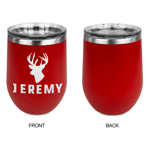 Hunting Camo Stainless Wine Tumblers - Red - Single Sided - Approval