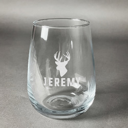 Hunting Camo Stemless Wine Glass - Engraved (Personalized)