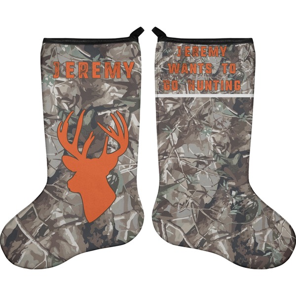 Custom Hunting Camo Holiday Stocking - Double-Sided - Neoprene (Personalized)