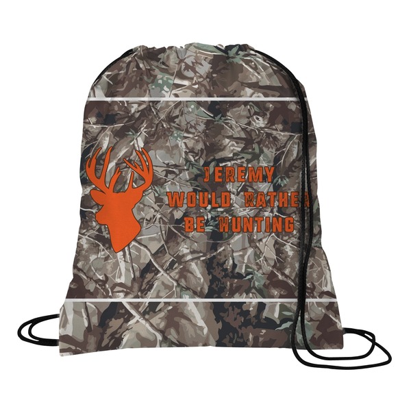 Custom Hunting Camo Drawstring Backpack - Large (Personalized)