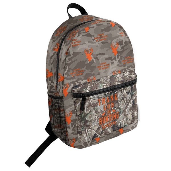 Custom Hunting Camo Student Backpack (Personalized)
