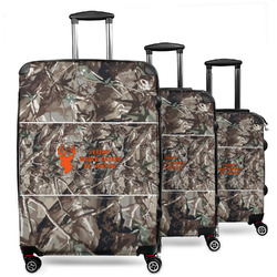 Hunting Camo 3 Piece Luggage Set - 20" Carry On, 24" Medium Checked, 28" Large Checked (Personalized)