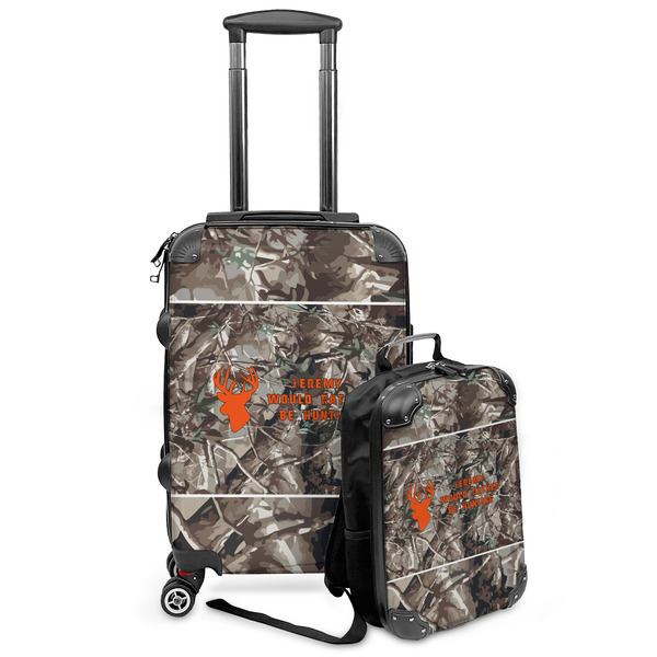 Custom Hunting Camo Kids 2-Piece Luggage Set - Suitcase & Backpack (Personalized)