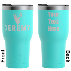 Hunting Camo RTIC Tumbler - Teal - Engraved Front & Back (Personalized)