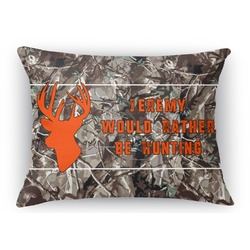 Hunting Camo Rectangular Throw Pillow Case (Personalized)