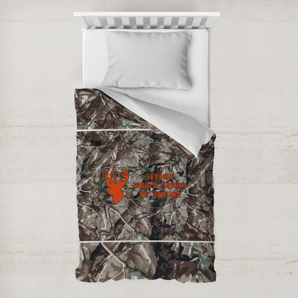 Custom Hunting Camo Toddler Duvet Cover w/ Name or Text