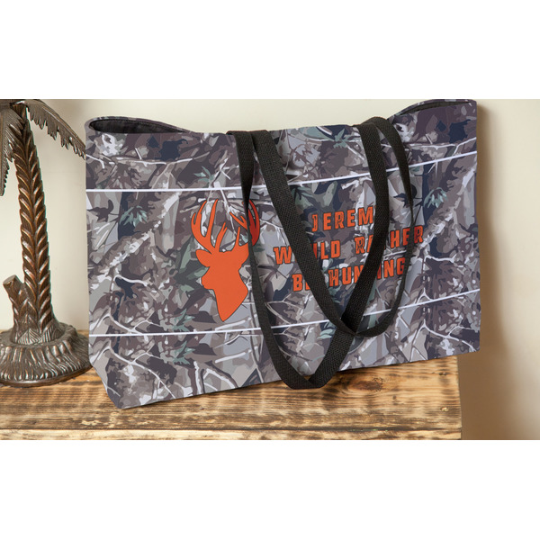 Hunting Camo Tote w/Black Handles - Lifestyle View
