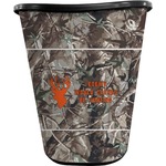 Hunting Camo Waste Basket - Double Sided (Black) (Personalized)