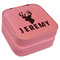 Hunting Camo Travel Jewelry Boxes - Leather - Pink - Angled View