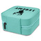Hunting Camo Travel Jewelry Boxes - Leather - Teal - View from Rear