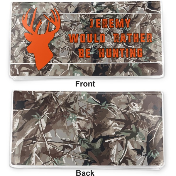 Hunting Camo Vinyl Check Book Cover - Front and Back