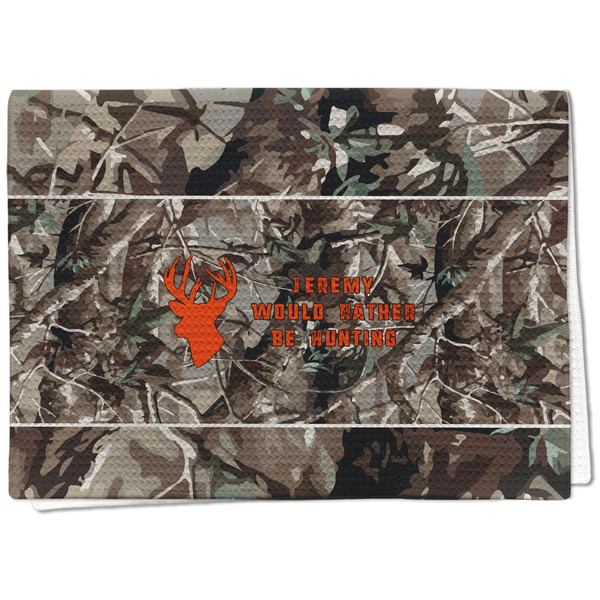 Custom Hunting Camo Kitchen Towel - Waffle Weave - Full Color Print (Personalized)