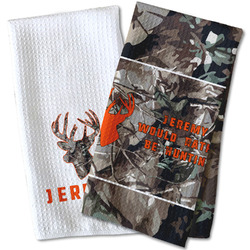 Hunting Camo Kitchen Towel - Waffle Weave (Personalized)